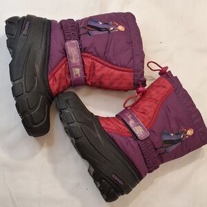 Sorel Girls Disney's Frozen Anna Purple and Red Winter Boots. Great Condition.